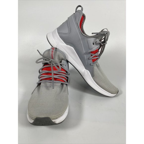 Reebok Mens CN6613 Canvas Low Top Lace Up Fashion Sneakers Size 7 Grey/Neon Red - Picture 7 of 15